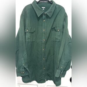 King size thicker Green button up shirt with pockets 5XL BIG #menswear #shirts